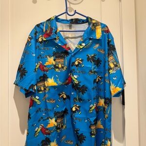 Margaritaville Men's Collar Button Up Cruise Vacation Shirt Side L   NWT